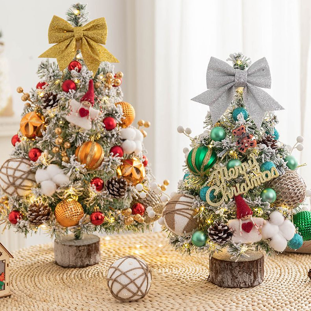 Mini Tabletop Christmas Tree Artificial 45cm/60cm Ornaments Xmas Desktop Decor