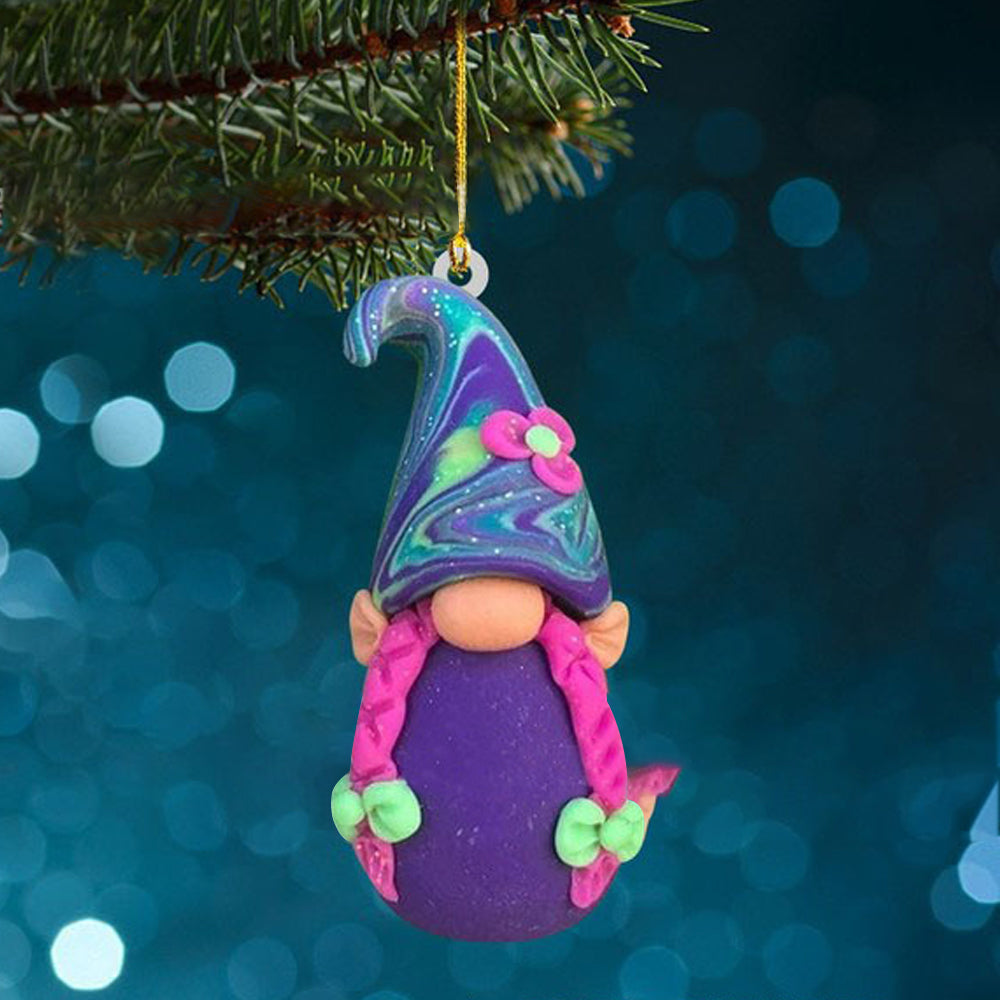 5Pcs Acrylic Gnome Hanging Pendant For Christmas Tree Decorations-Style 1