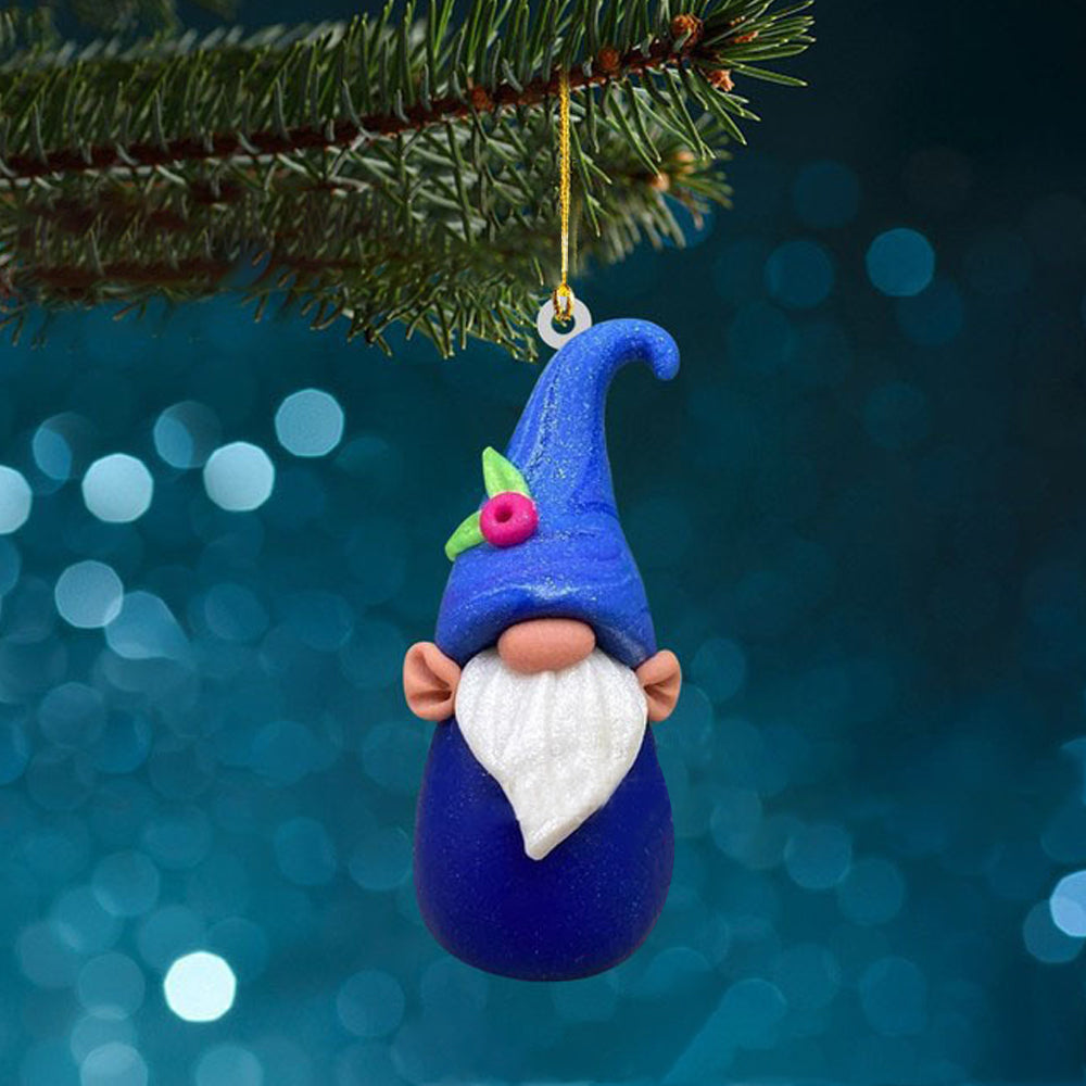 5Pcs Acrylic Gnome Hanging Pendant For Christmas Tree Decorations-Style 1