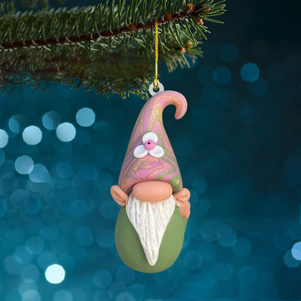 5Pcs Acrylic Gnome Hanging Pendant For Christmas Tree Decorations-Style 2