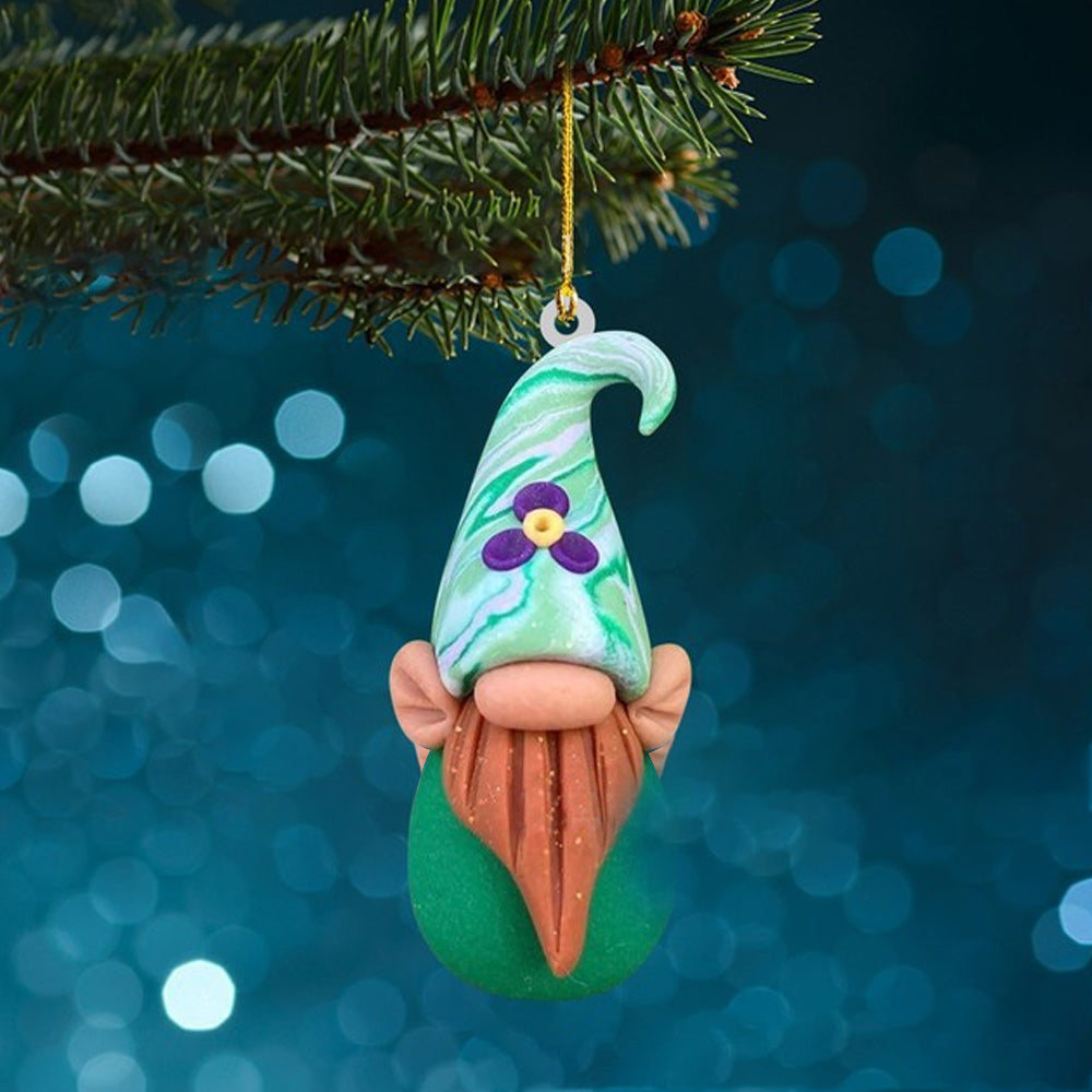 5Pcs Acrylic Gnome Hanging Pendant For Christmas Tree Decorations-Style 2