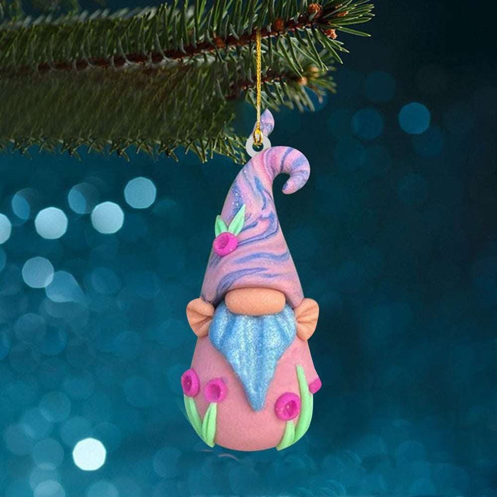 5Pcs Acrylic Gnome Hanging Pendant For Christmas Tree Decorations-Style 2