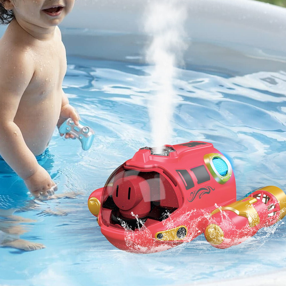 RC Boat Racing Boat 2.4GHz Remote Control Boat for Pools and Lakes with Light Spray for Kids