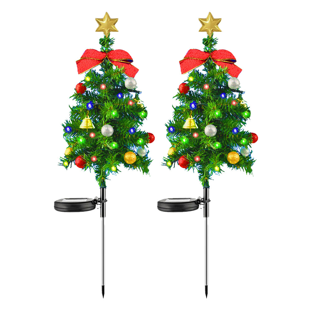 2pcs Solar Christmas Tree Lights LED Outdoor Water-resistant Decor Light