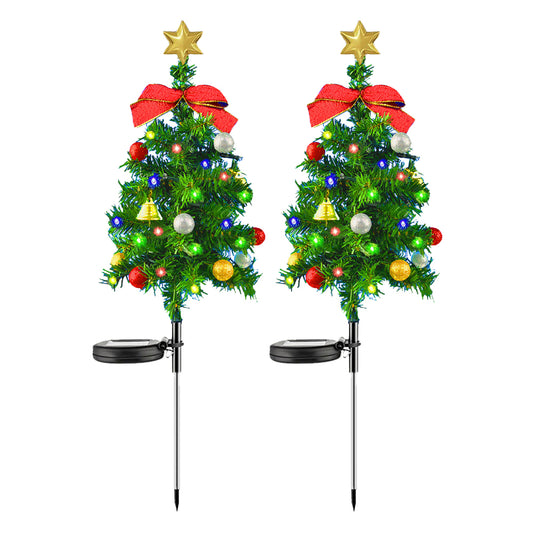 2pcs Solar Christmas Tree Lights LED Outdoor Water-resistant Decor Light