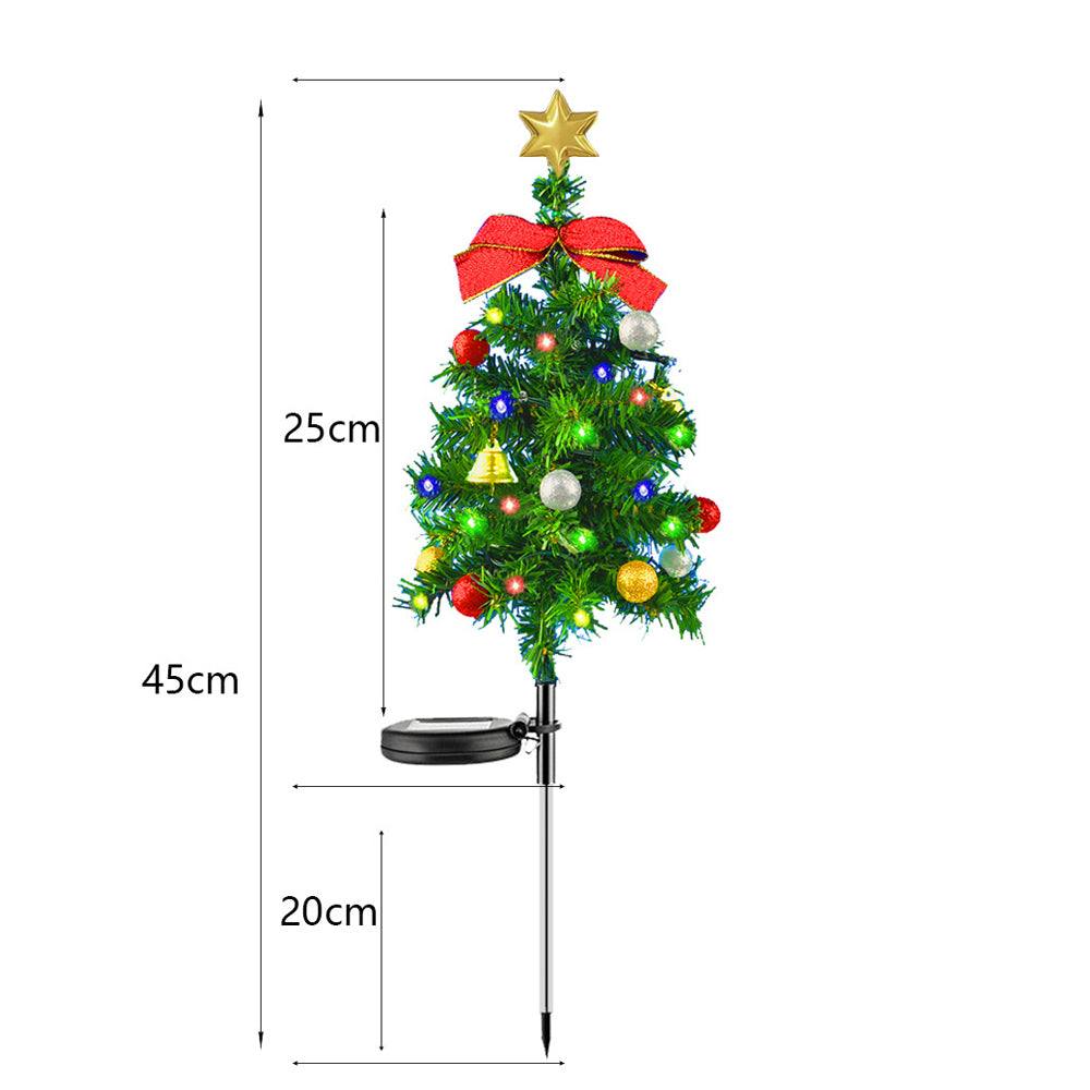 2pcs Solar Christmas Tree Lights LED Outdoor Water-resistant Decor Light