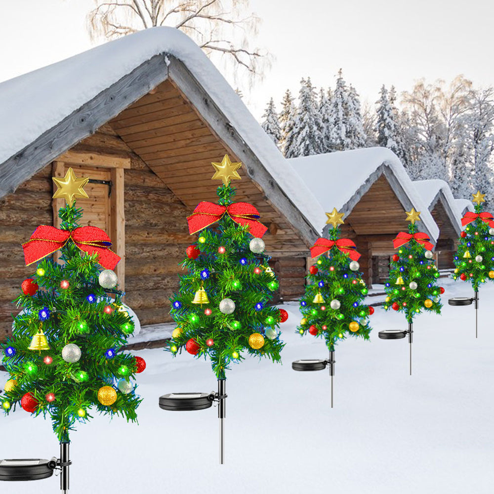 2pcs Solar Christmas Tree Lights LED Outdoor Water-resistant Decor Light
