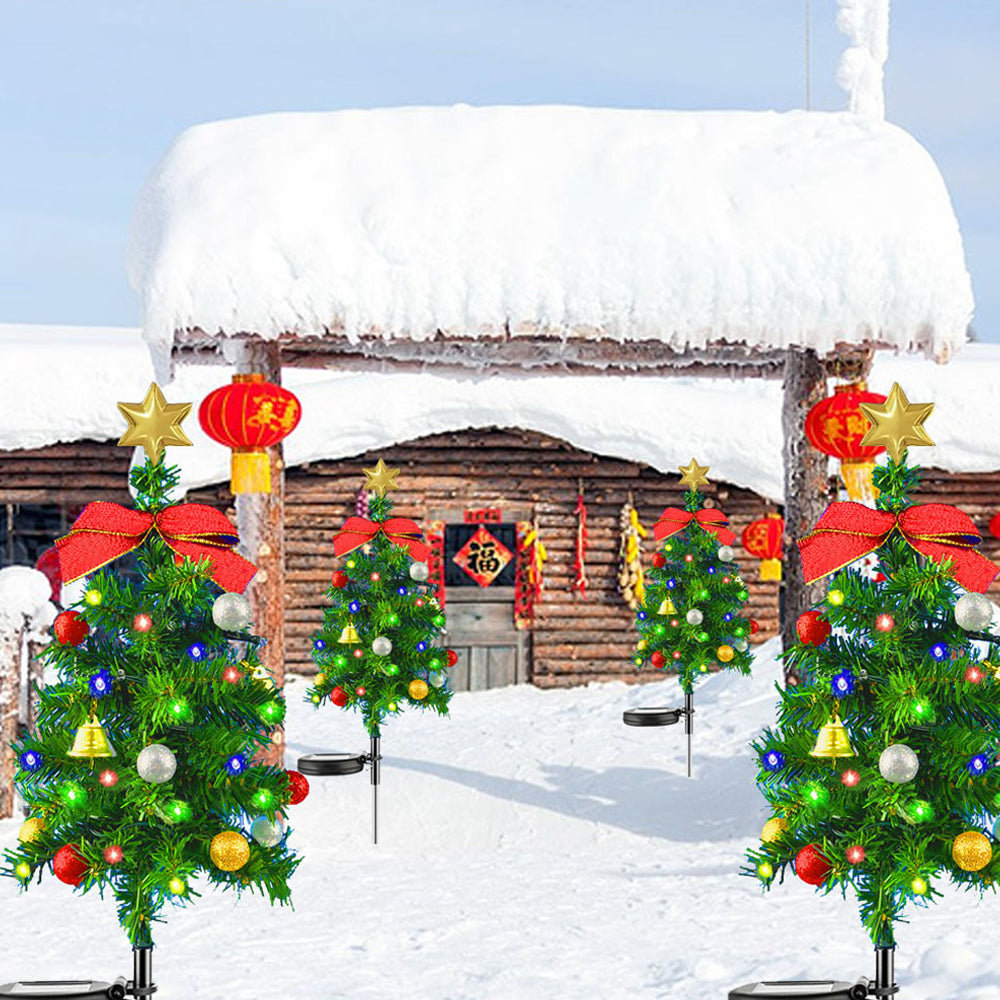 2pcs Solar Christmas Tree Lights LED Outdoor Water-resistant Decor Light