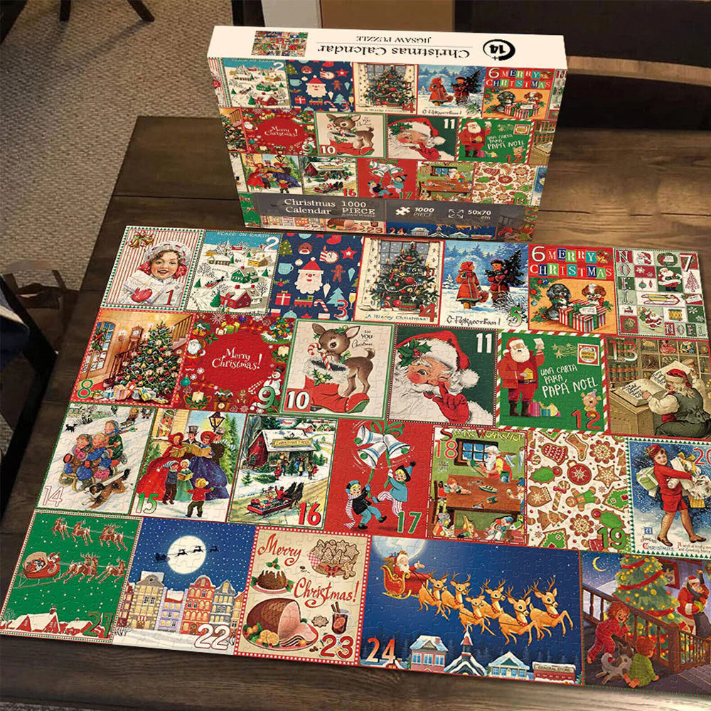 1000Pcs Christmas Advent Calendar Jigsaw Puzzles Gift