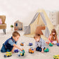 4Pcs Flip Transformable 2-in-1 Engineering Vehicle Sliding Toy Cars For Kids