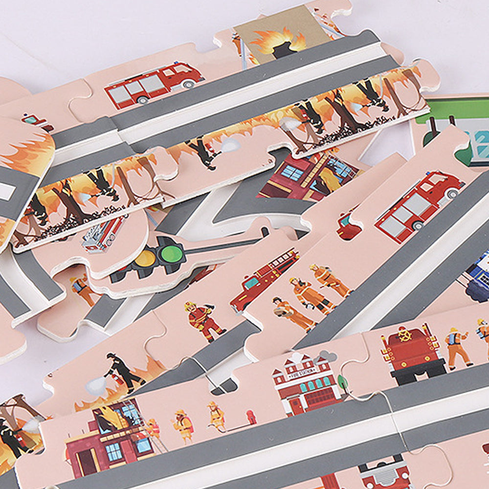 44-Piece DIY Assembling RailCar Set Puzzle Track Car Play Set RailCar Building Toys Educational Toys
