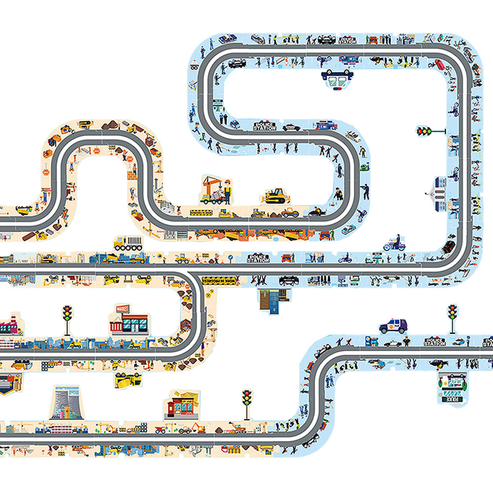 44-Piece DIY Assembling RailCar Set Puzzle Track Car Play Set RailCar Building Toys Educational Toys