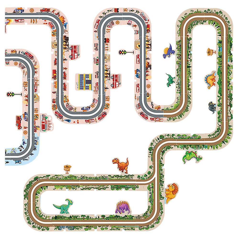 44-Piece DIY Assembling RailCar Set Puzzle Track Car Play Set RailCar Building Toys Educational Toys