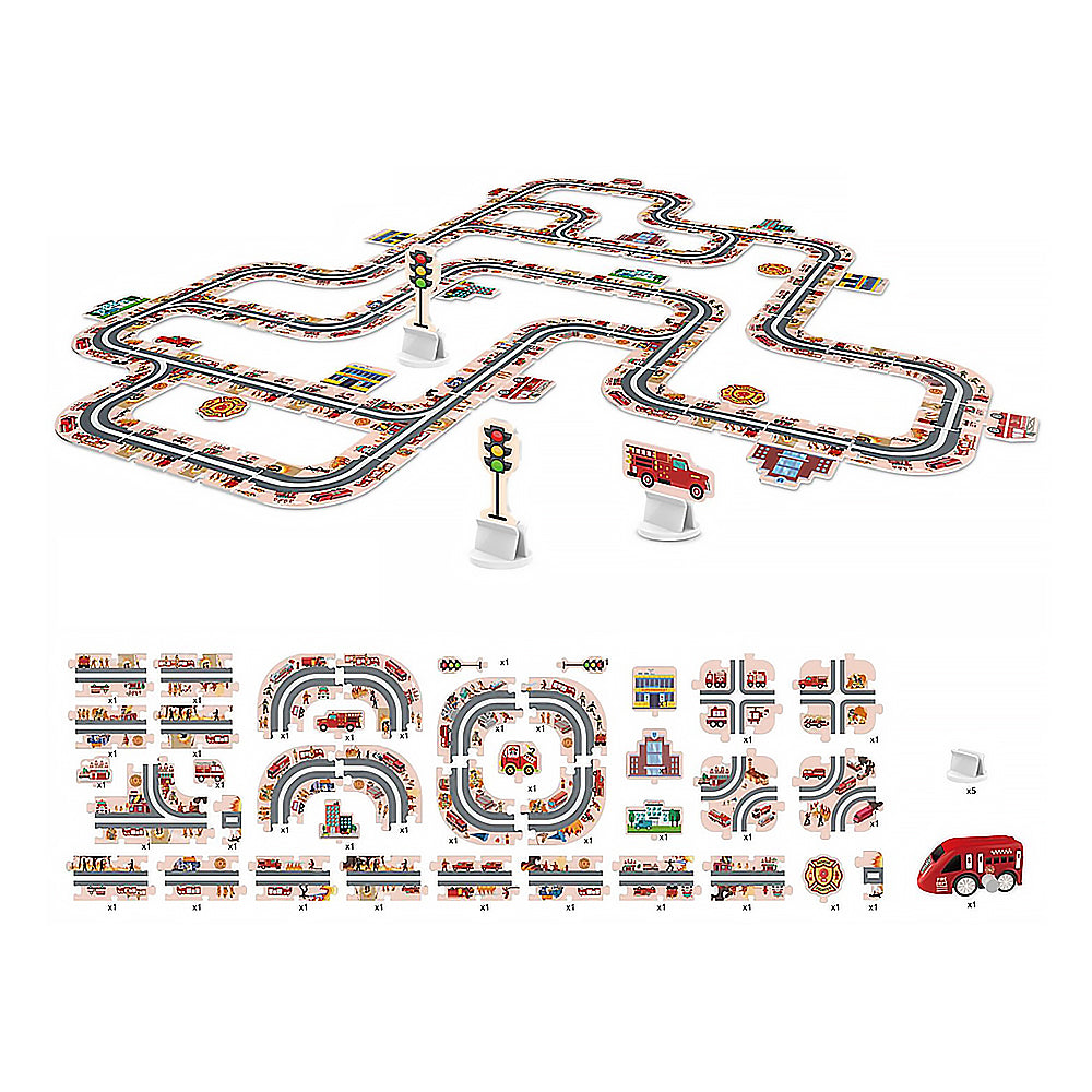 44-Piece DIY Assembling RailCar Set Puzzle Track Car Play Set RailCar Building Toys Educational Toys