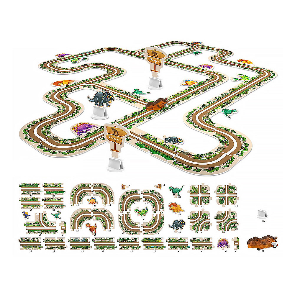 44-Piece DIY Assembling RailCar Set Puzzle Track Car Play Set RailCar Building Toys Educational Toys