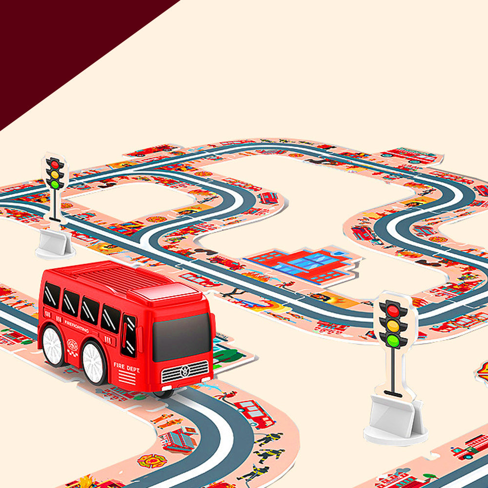 44-Piece DIY Assembling RailCar Set Puzzle Track Car Play Set RailCar Building Toys Educational Toys