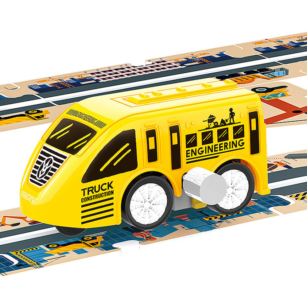 44-Piece DIY Assembling RailCar Set Puzzle Track Car Play Set RailCar Building Toys Educational Toys