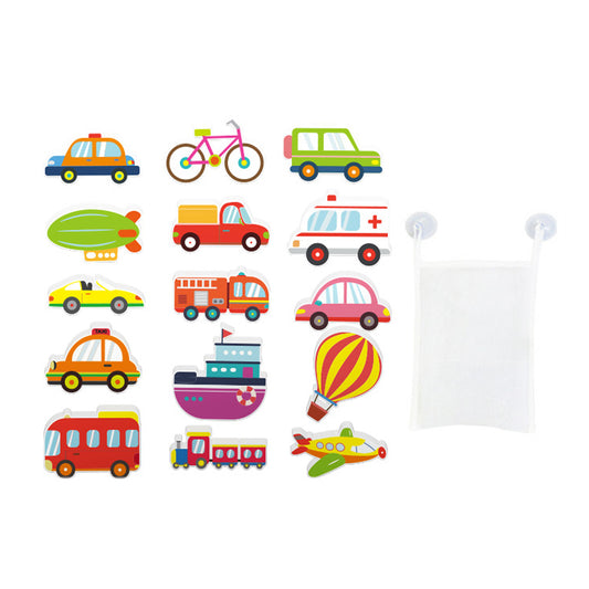 Set of DIY Cartoon Cars Wall Stickers Kids Bath Toys