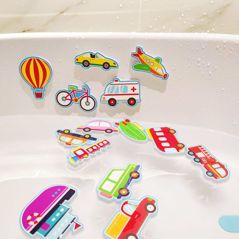 Set of DIY Cartoon Cars Wall Stickers Kids Bath Toys