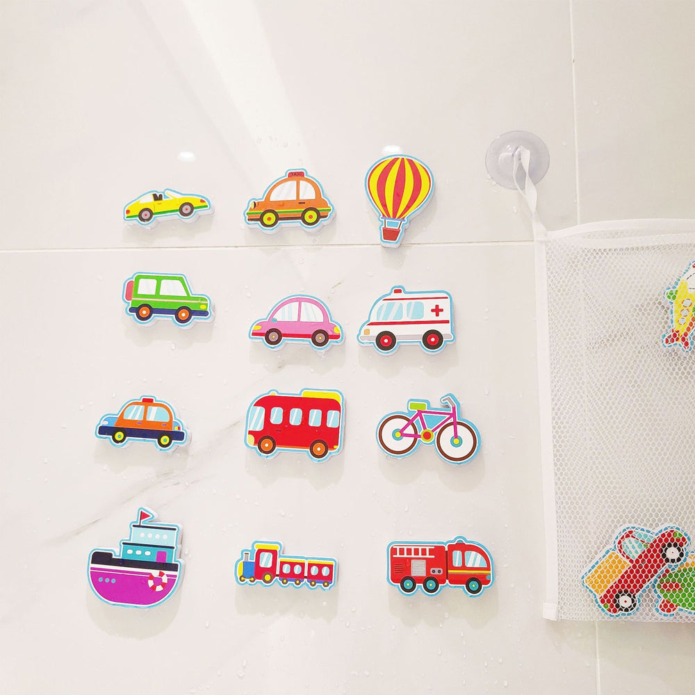 Set of DIY Cartoon Cars Wall Stickers Kids Bath Toys