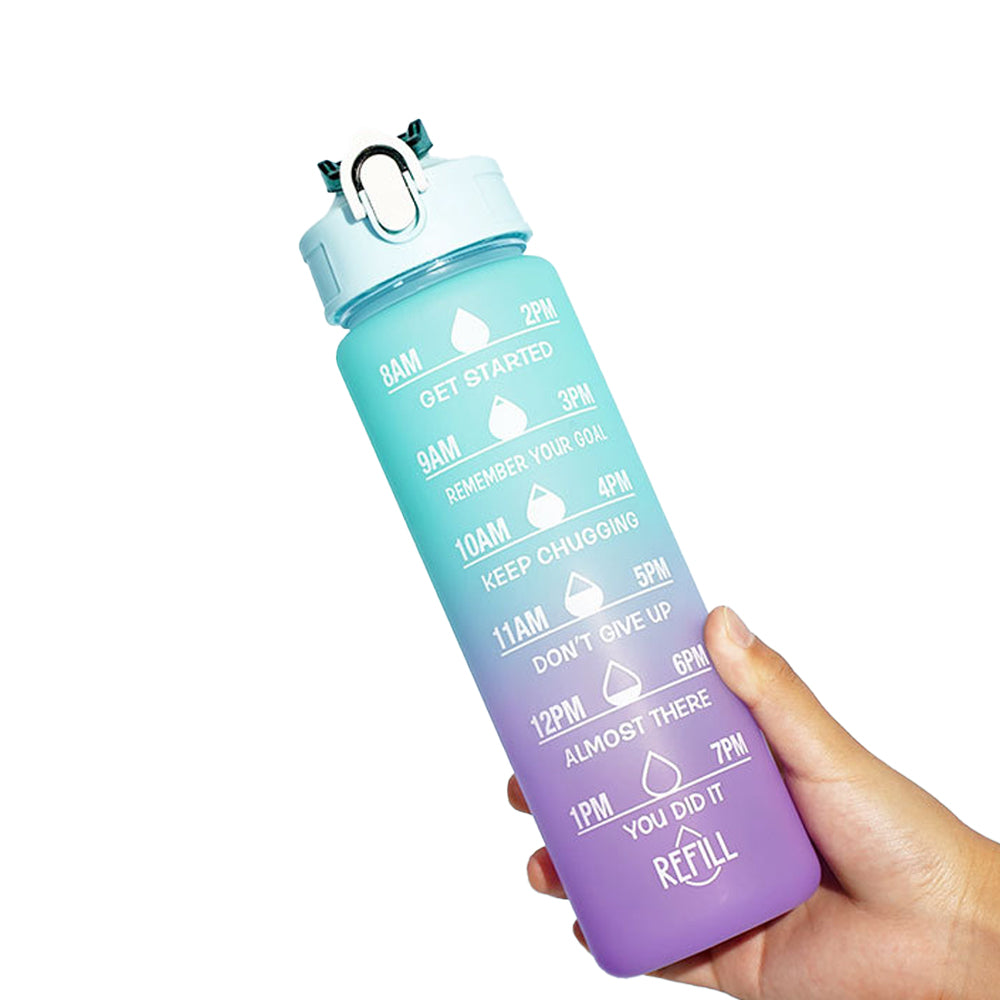3-Piece Motivational Water Bottles Set with Time Markings