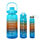 3-Piece Transparent Motivational Water Bottles Set with Time Markings