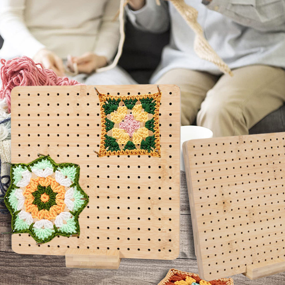 Crochet Blocking Board with 8 Rod Pins for Knitting and Crocheting