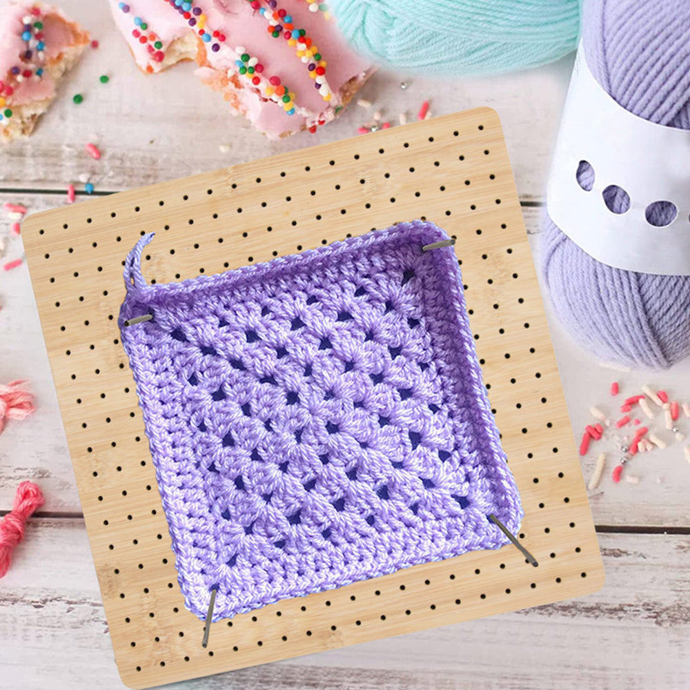 Crochet Blocking Board with 8 Rod Pins for Knitting and Crocheting