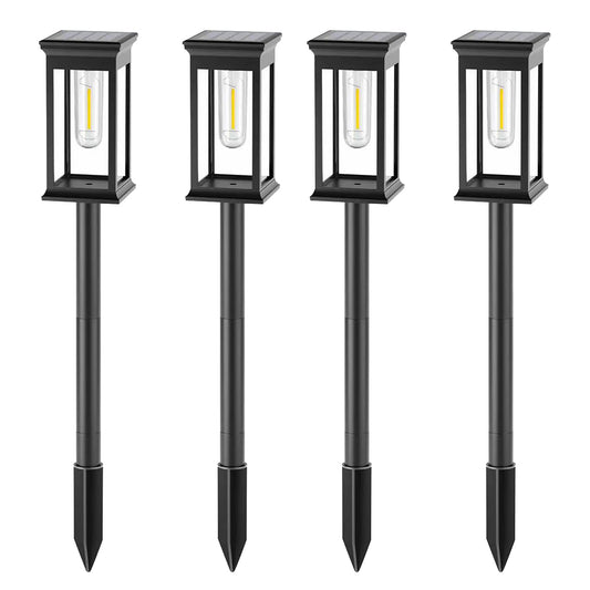 4Pcs Rectangular Solar Pathway Outdoor Light