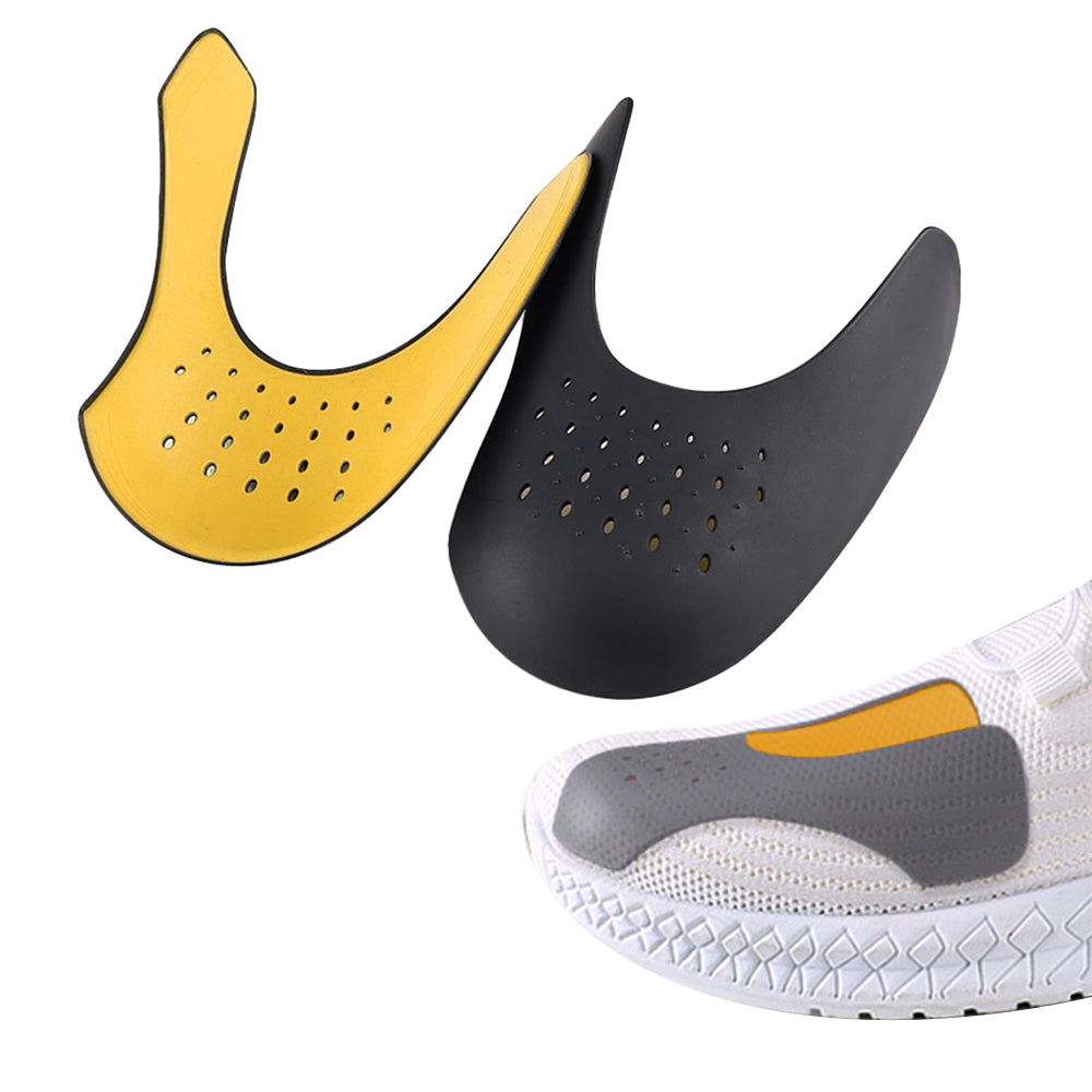 2 Pairs Wrinkle-Resistant Shoe Shield Shoes Crease Protec-Black and Yellow