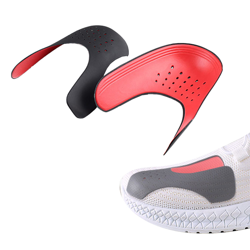 2Pairs Wrinkle-Resistant Shoe Shield Shoes Crease Protec-Black and Red