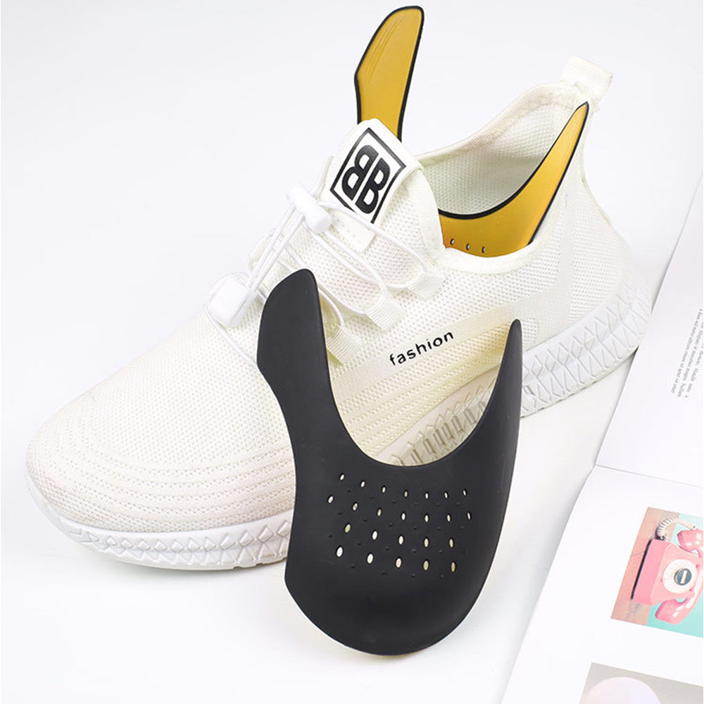 2 Pairs Wrinkle-Resistant Shoe Shield Shoes Crease Protec-Black and Yellow