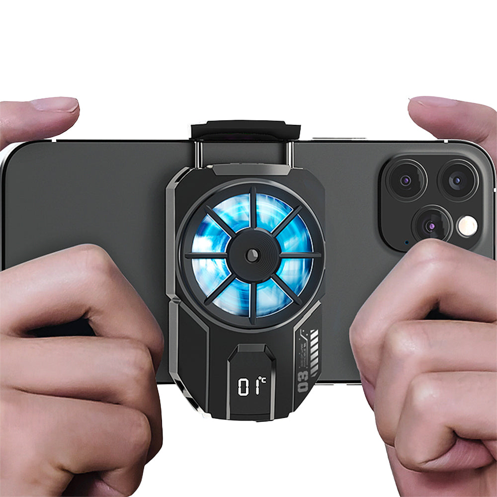 Universal Mobile Phone Cooler Radiato with Temperature Display for iPhone/Android Game Cooling Fan