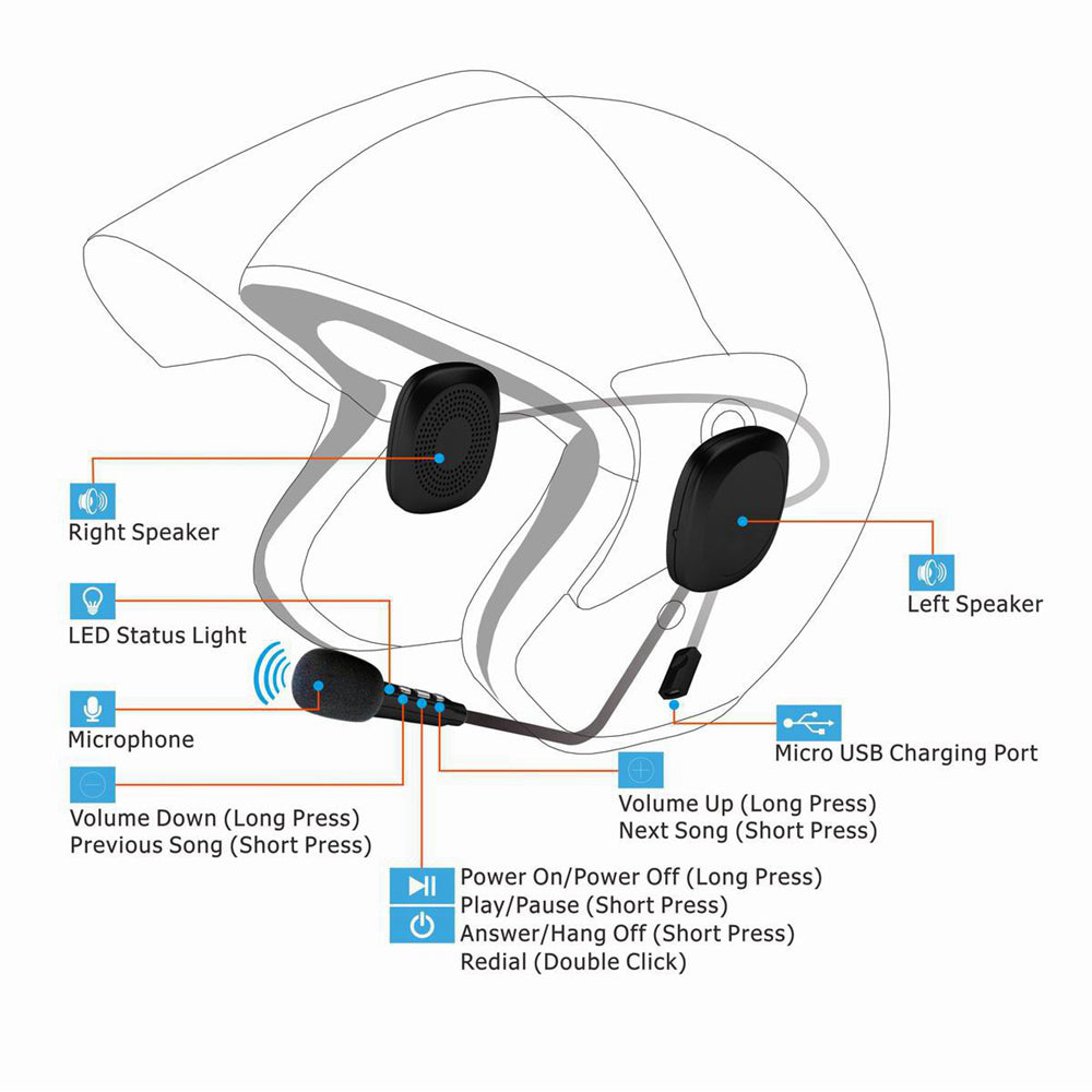 Motorcycle Helmet Bluetooth Headset Outdoor