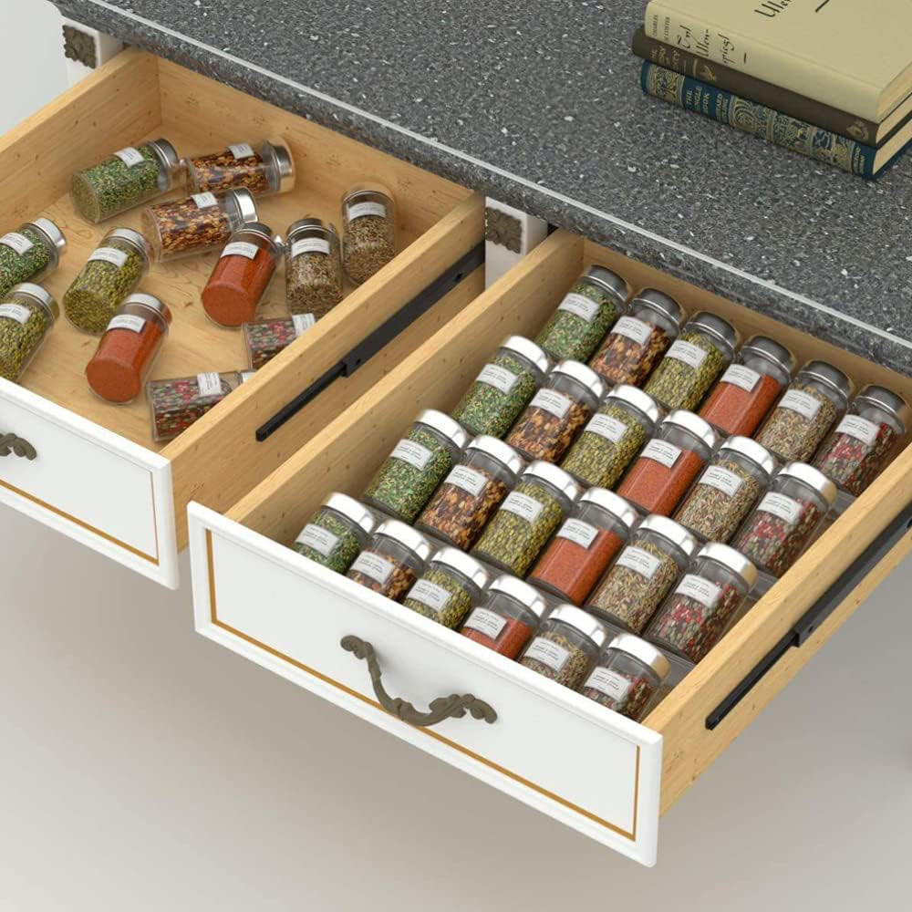 4-Tier Spice Rack Drawer Organizer for Kitchen