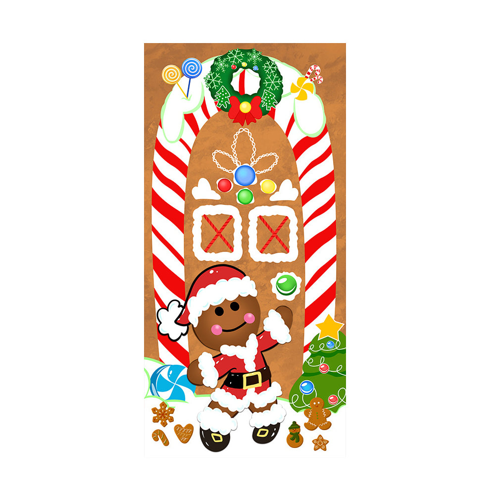 Christmas Santa Door Covers Xmas Wall Decor-Gingerbread Man