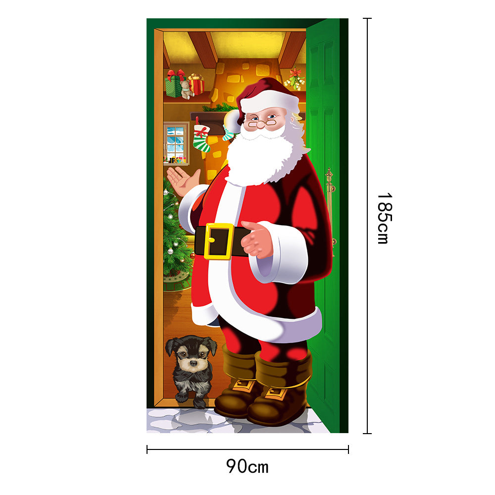 Christmas Santa Door Covers Xmas Wall Decor-Santa Claus