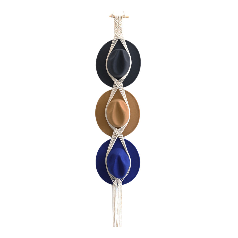 Bohemian Women Macrame  Hat Rack Organizer-3 Layers