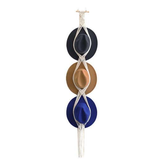 Bohemian Women Macrame  Hat Rack Organizer-3 Layers