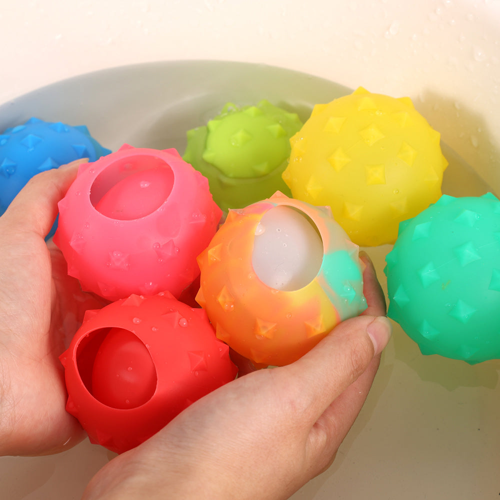 16Pcs Reusable Quick Fill Water Balloons Bombs Water Fight Toy for Kids Adults-Raised Points Ball