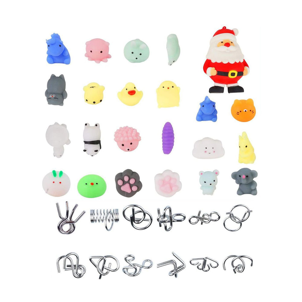 Christmas Brain Teaser Puzzles Countdown Calendar Gift Box for Kids-Animals