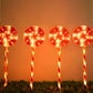 4pcs Christmas Solar Lollipops Cane Light For Outdoor Lawn