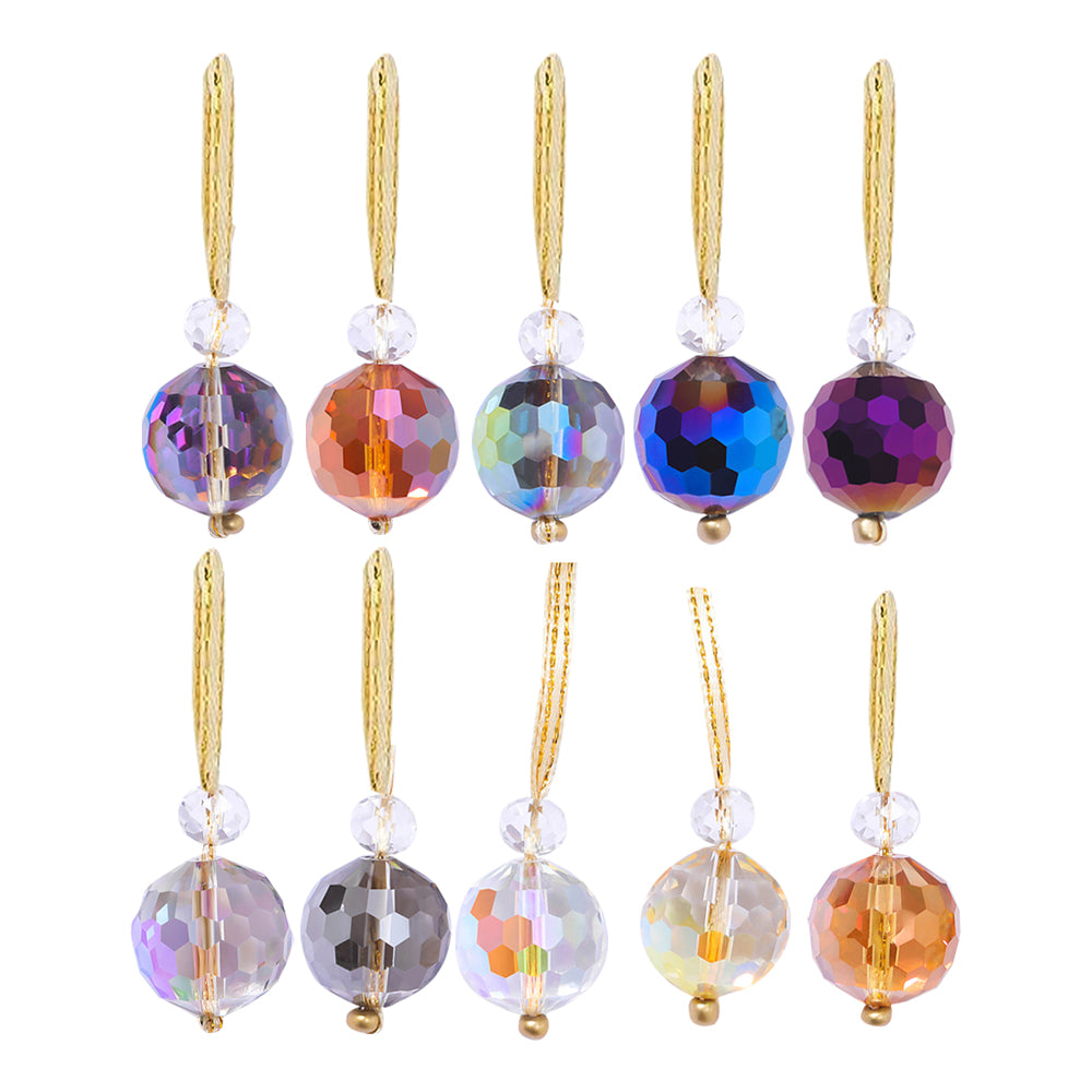 12pcs Mini Colorful Glass Sun Catcher For Christmas Tree Decorations-Blue and Purple