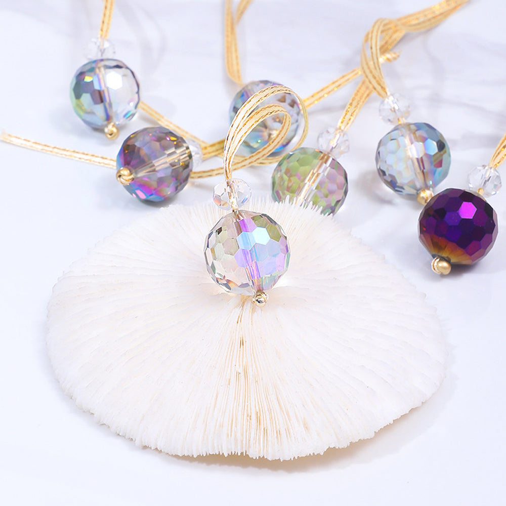 12pcs Mini Colorful Glass Sun Catcher For Christmas Tree Decorations-Multicolour