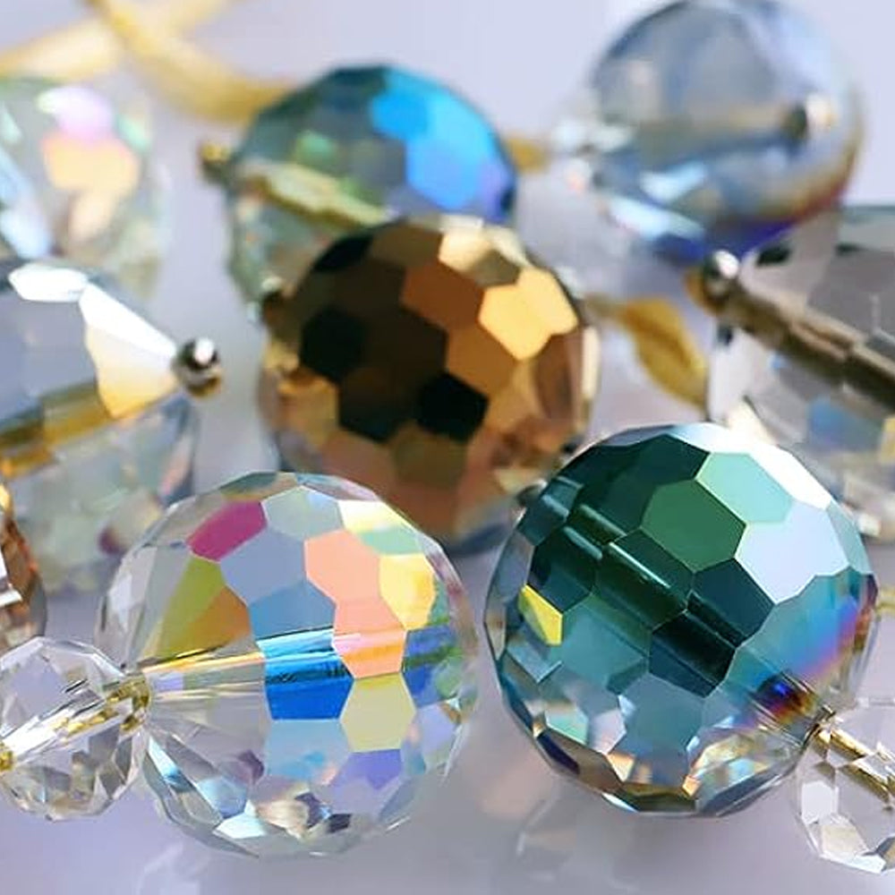 12pcs Mini Colorful Glass Sun Catcher For Christmas Tree Decorations-Blue and Purple