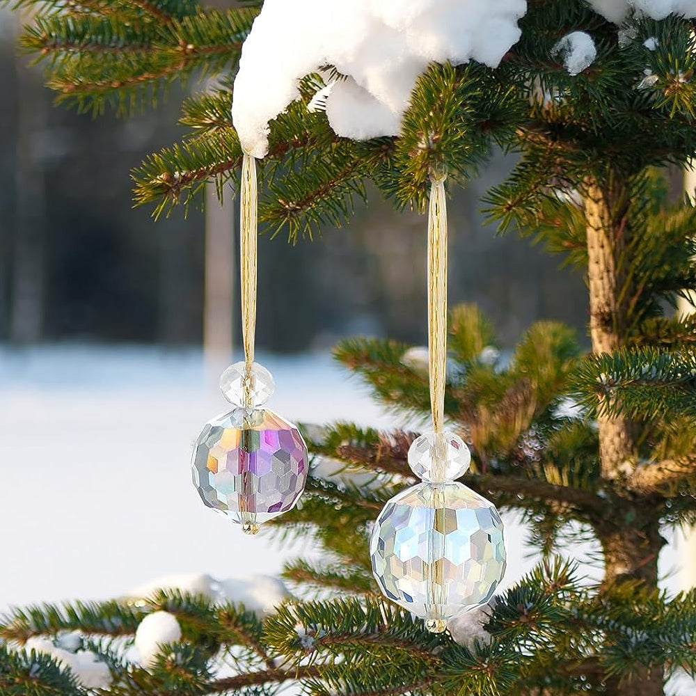 12pcs Mini Colorful Glass Sun Catcher For Christmas Tree Decorations-Multicolour