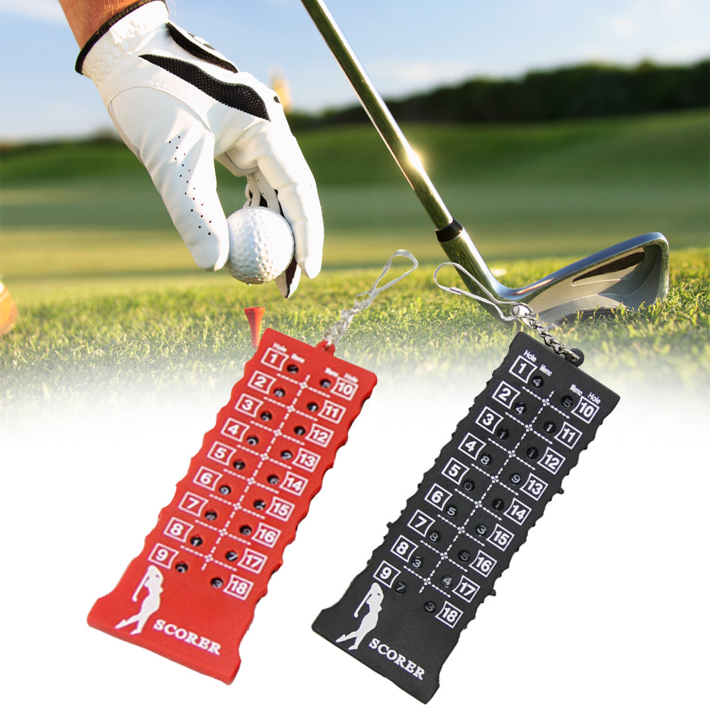 2pcs 18 Hole Golf Score Counter Stroke Counter-Black and Red