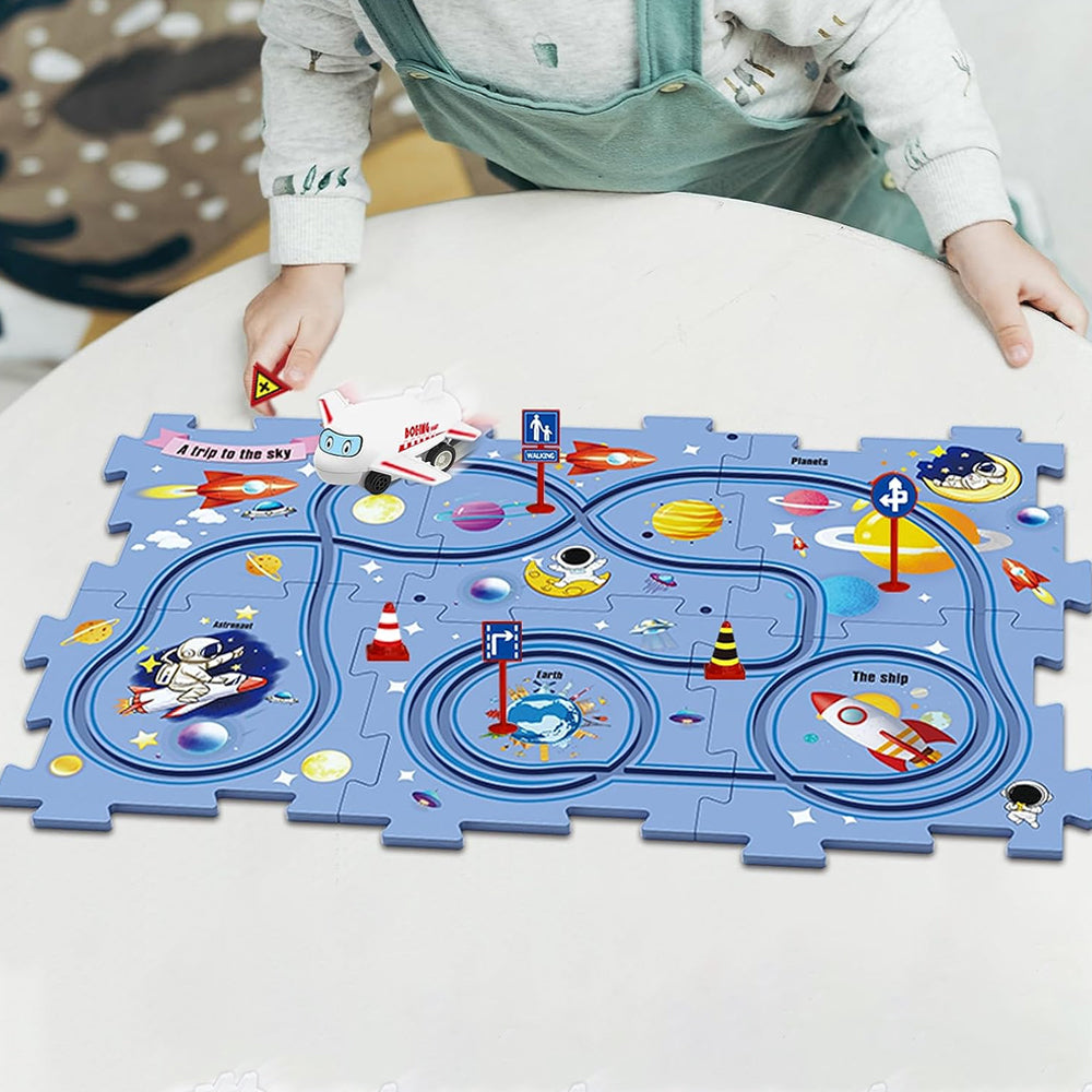 13-Piece DIY Assembling Electric Puzzle Track Car Play Toys