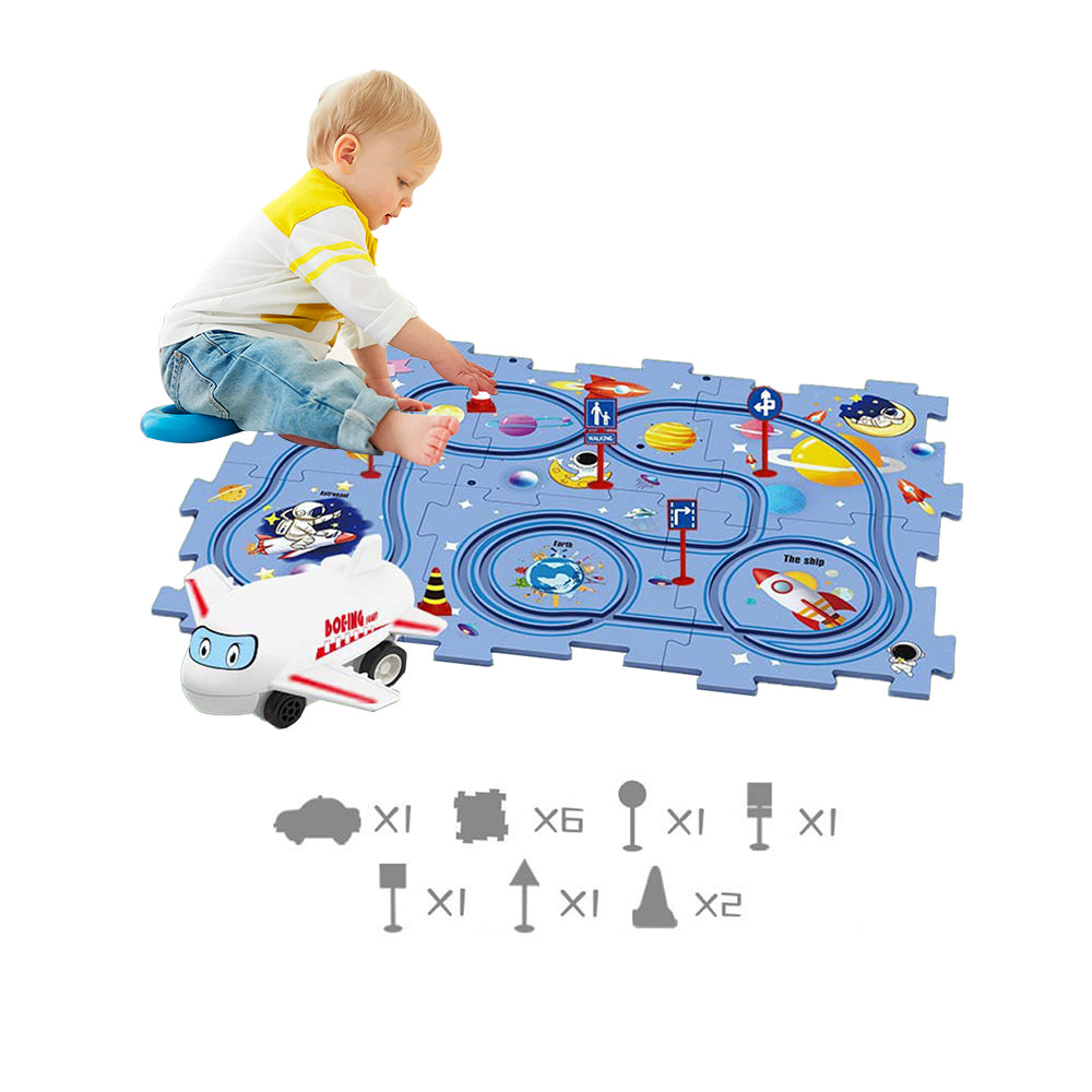 13-Piece DIY Assembling Electric Puzzle Track Car Play Toys