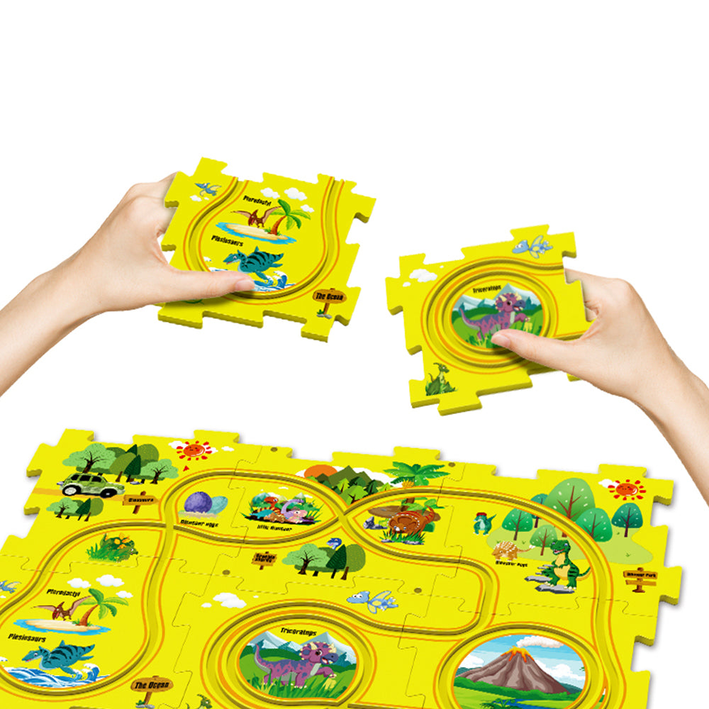 13-Piece DIY Assembling Electric Puzzle Track Car Play Toys